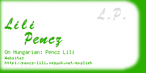 lili pencz business card